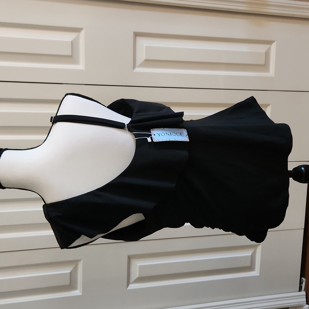 YONIQUE, NWT,  Women's Top,  Bathing suit, Black Size 18 W - Picture 4 of 10